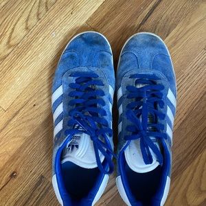 Blue adidas gazelles